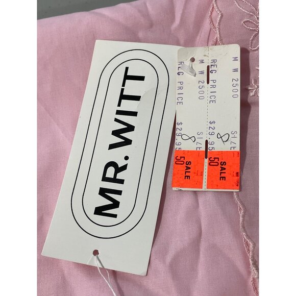 Vintage 80s Mr Witt Short Sleeve Embroidered Top Size 8 Pink Deadstock NEW - Picture 5 of 6